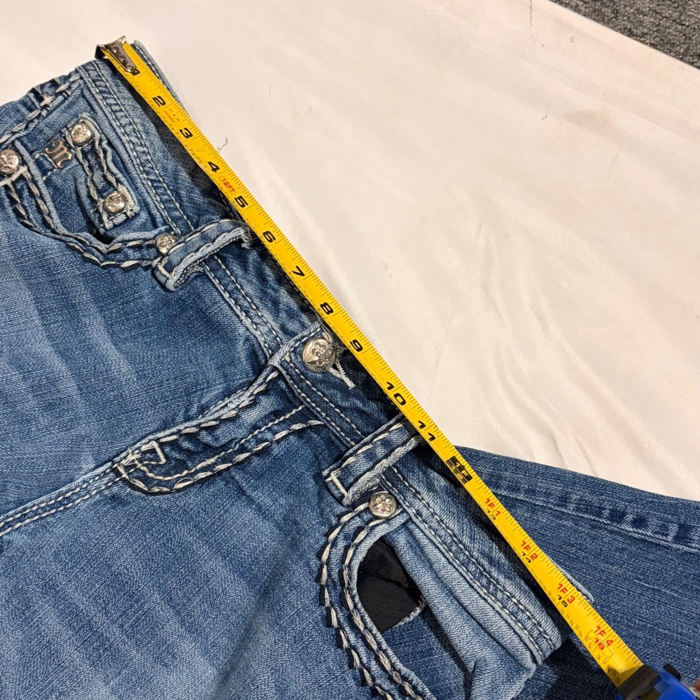 Miss Me Blue Bootcut flare Jeans with rhinestone details on the back pockets - Picture 13 of 14